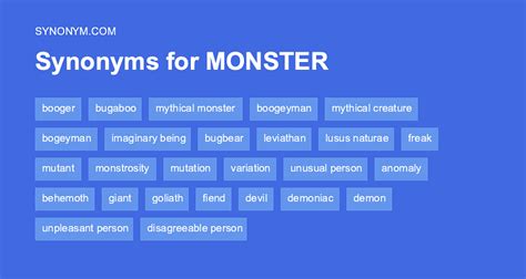 monster antonyms|words associated with monsters.